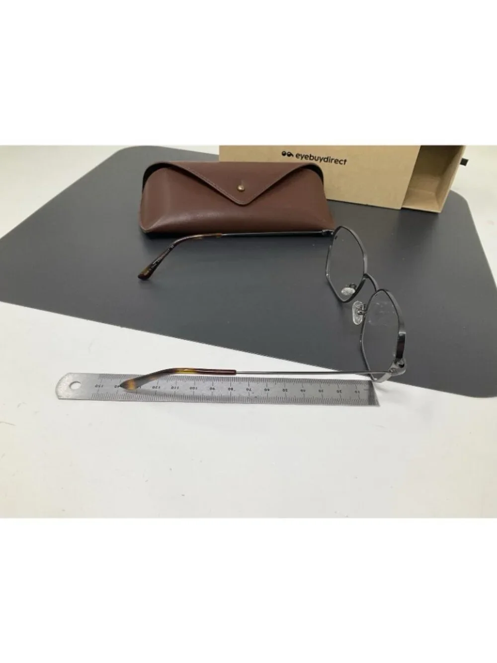Eyebuydirect Kingston Eyeglasses Titanium Frame Gunmetal Geometric Eyeglasses 53